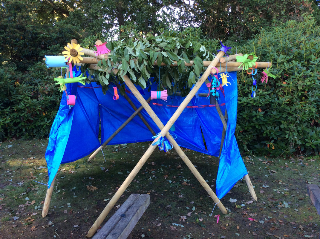 Succah built by students at Holme Grange School, 9/2018